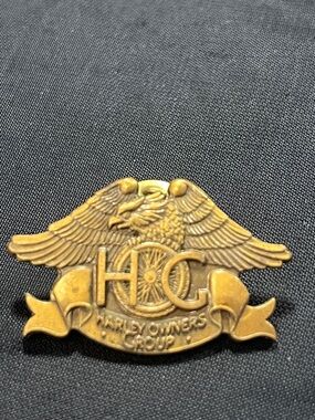 Vintage 1982 Harley Owners Group Eagle Emblem Pin - Brass Tone